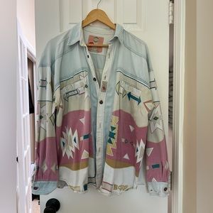 Vintage Light denim printed shirt/jacket